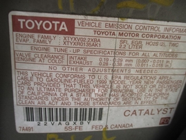 1997 TOYOTA CAMRY LE BEIGE 2.2L AT Z15055